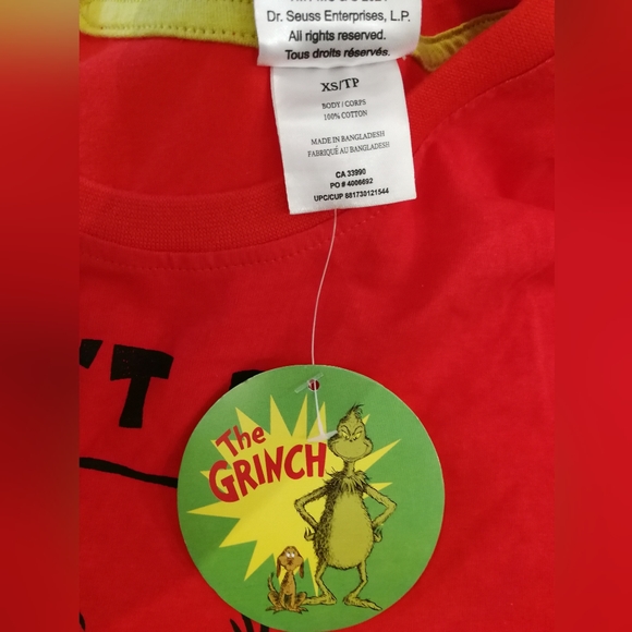 🆕 XS long sleeve red green Grinch Seuss lightweight top Cottont-shirt - Picture 4 of 6